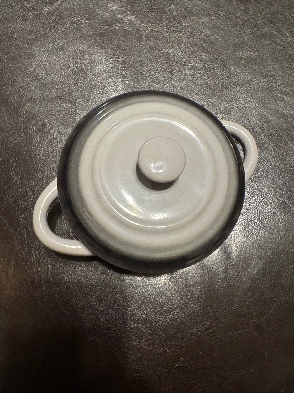Glazed Stoneware Covered Casserole in Light Gray